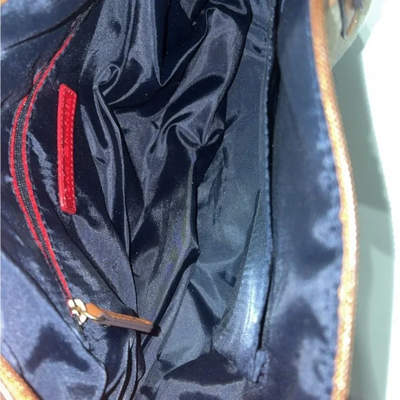 Tommy Hilfiger Tan and Brown Satchel with Red and Blue Stripes - Picture 5 of 6